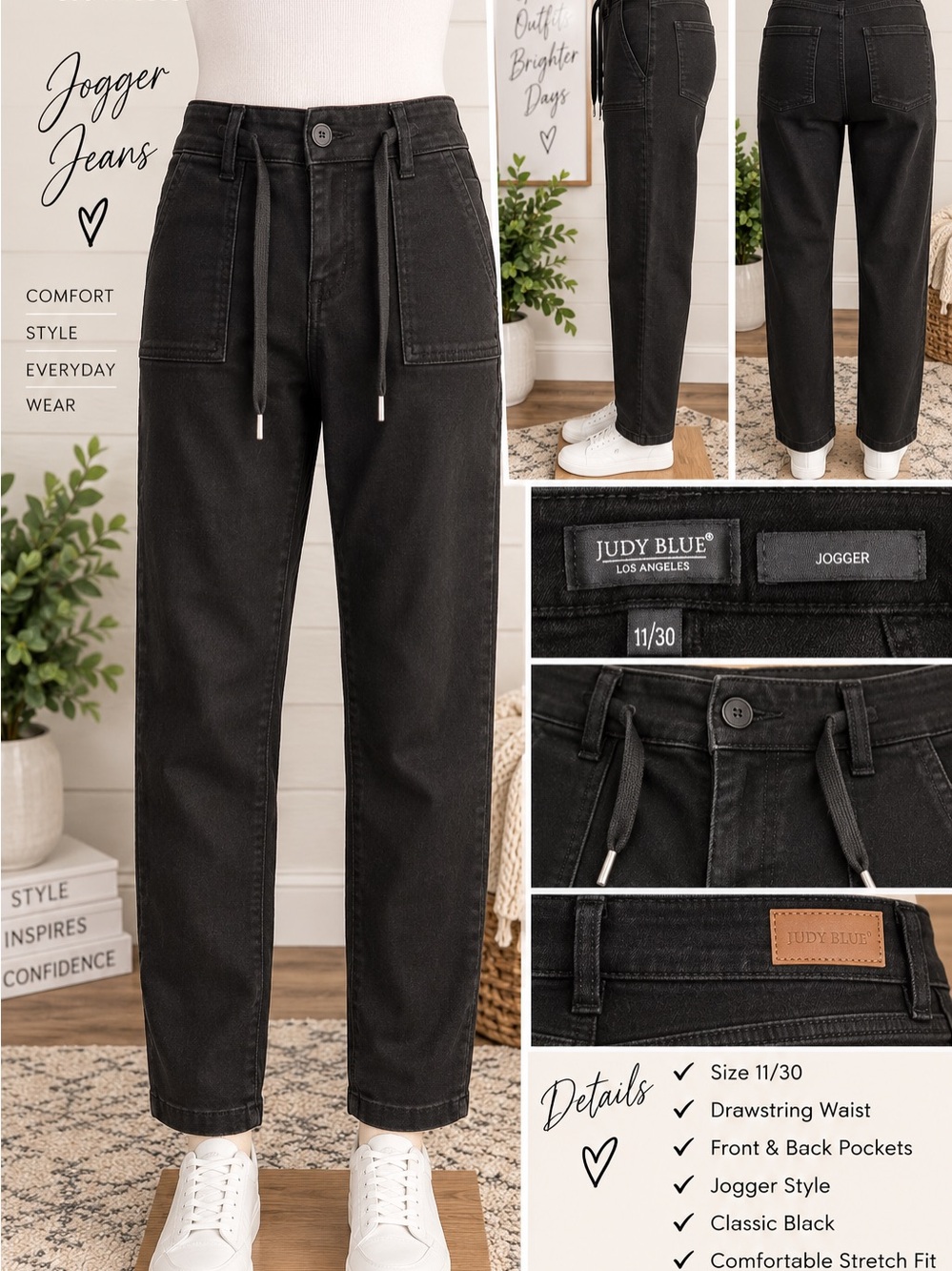 Judy Blue Black Jogger Pants – Size 11/30